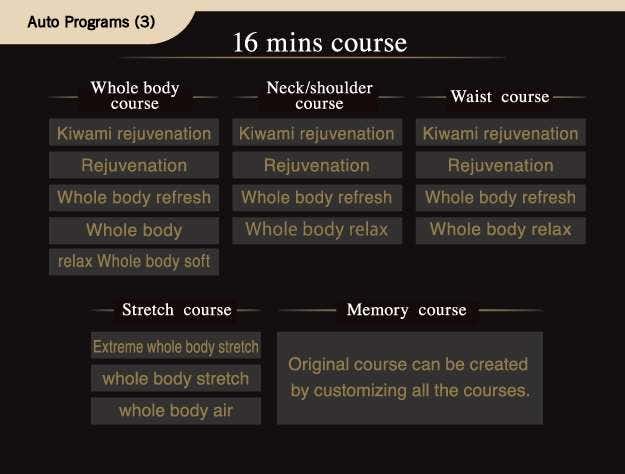 Osaki Massage Chair Programs